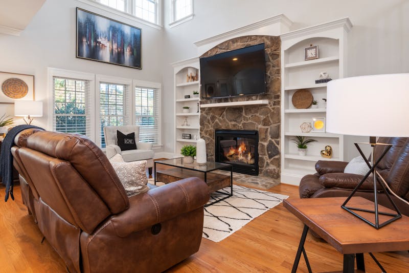 Interieur du gite — salon chaleureux